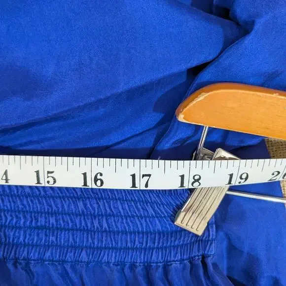 Blue 100% silk wide leg palazzo - Picture 6 of 8